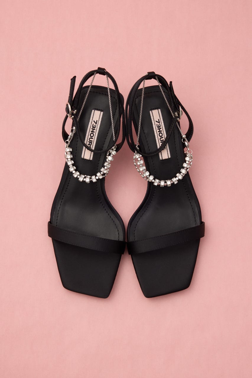 アンクルデコレーションサンダル BLK 23.0cm