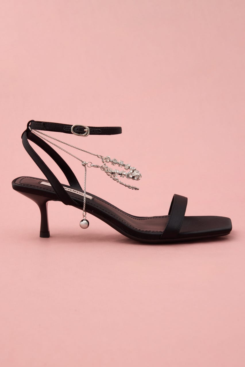 アンクルデコレーションサンダル BLK 23.0cm