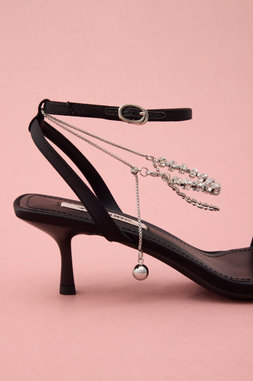 アンクルデコレーションサンダル BLK 23.0cm