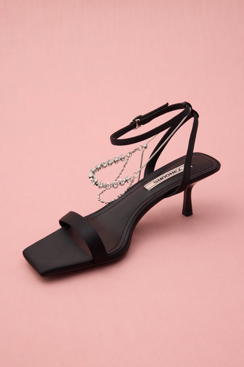 アンクルデコレーションサンダル BLK 23.0cm