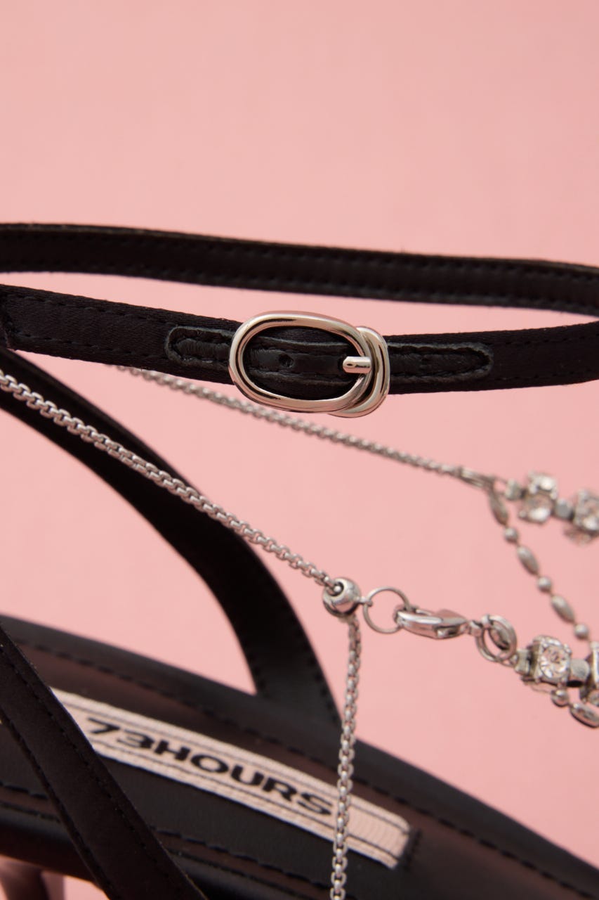 アンクルデコレーションサンダル BLK 23.0cm