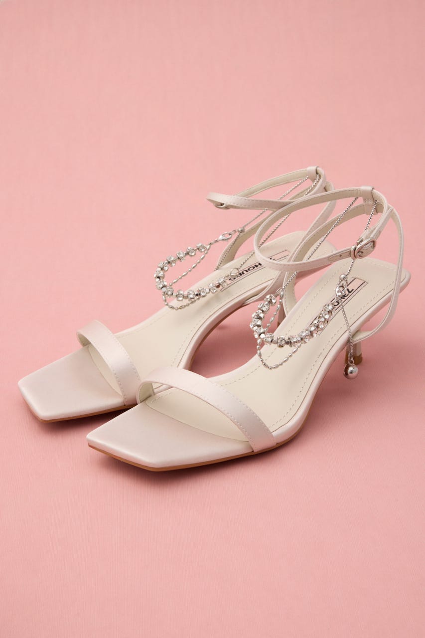 アンクルデコレーションサンダル WHT 23.0cm