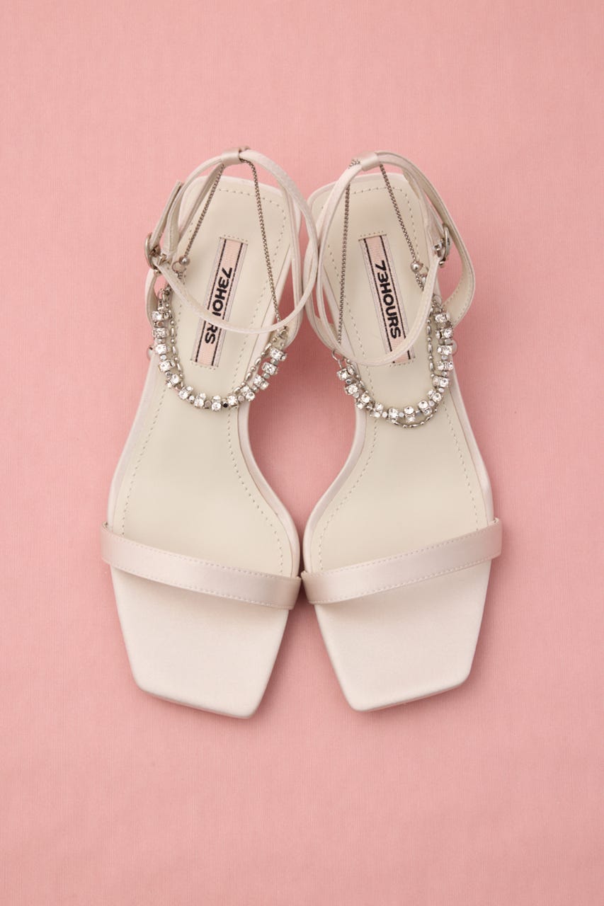 アンクルデコレーションサンダル WHT 23.0cm