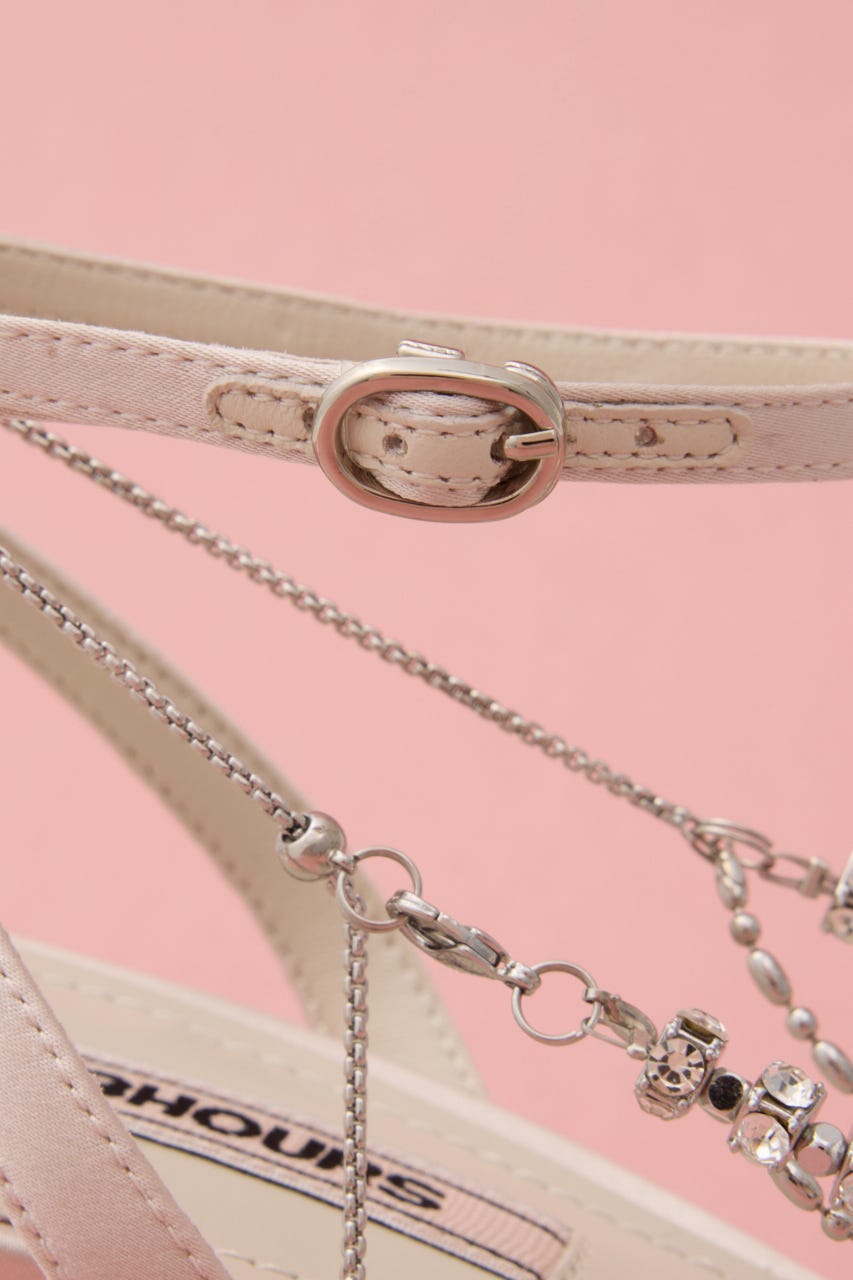 アンクルデコレーションサンダル WHT 23.0cm