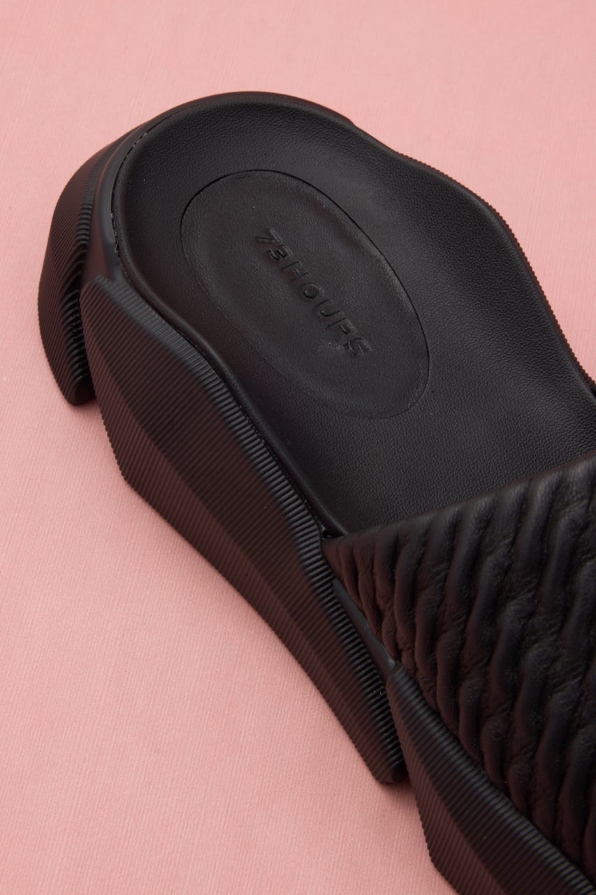 ガボンボリュームサンダル BLK 24.5cm