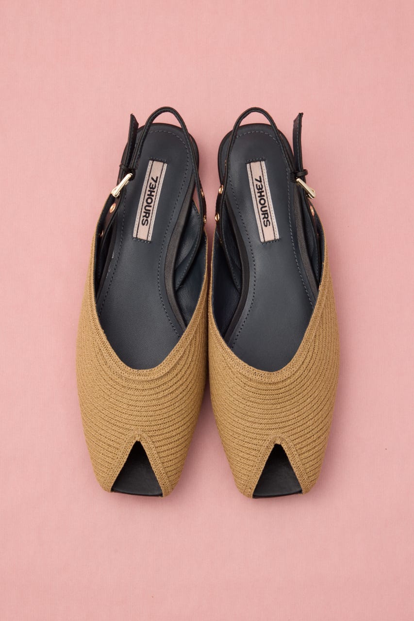 ピープトゥフラットサンダル CAM 22.5cm