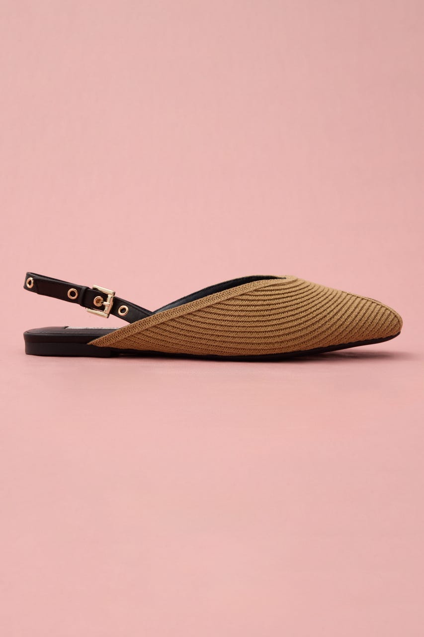 ピープトゥフラットサンダル CAM 22.5cm