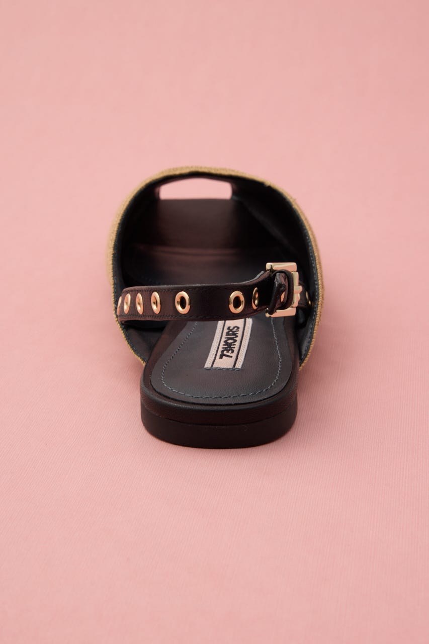 ピープトゥフラットサンダル CAM 22.5cm