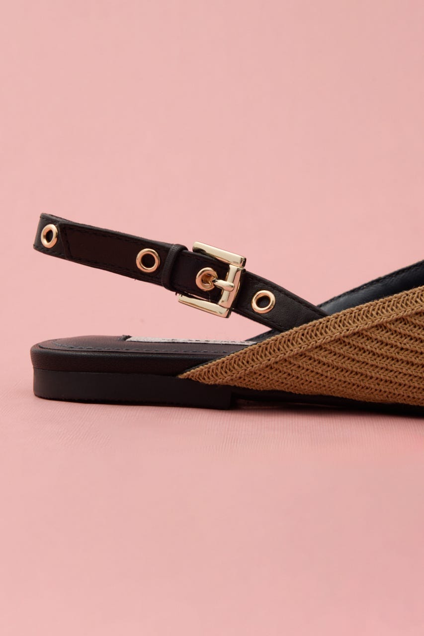 ピープトゥフラットサンダル CAM 22.5cm