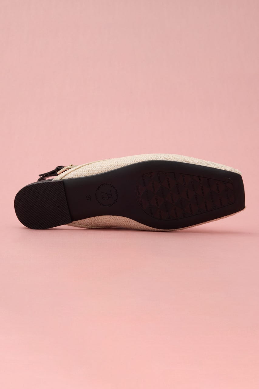 ピープトゥフラットサンダル WHT 22.5cm