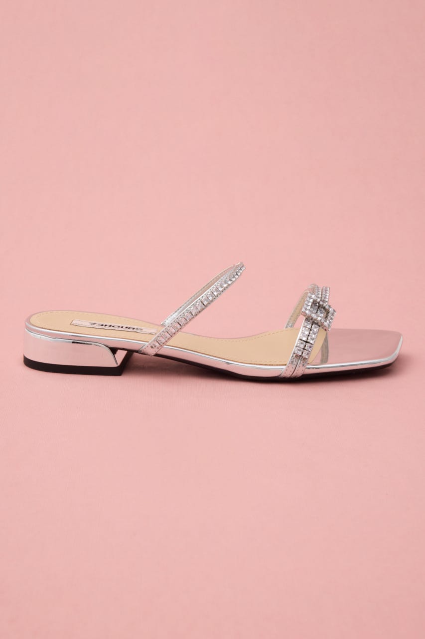 シャイニーベルトサンダル SLV 24.0cm