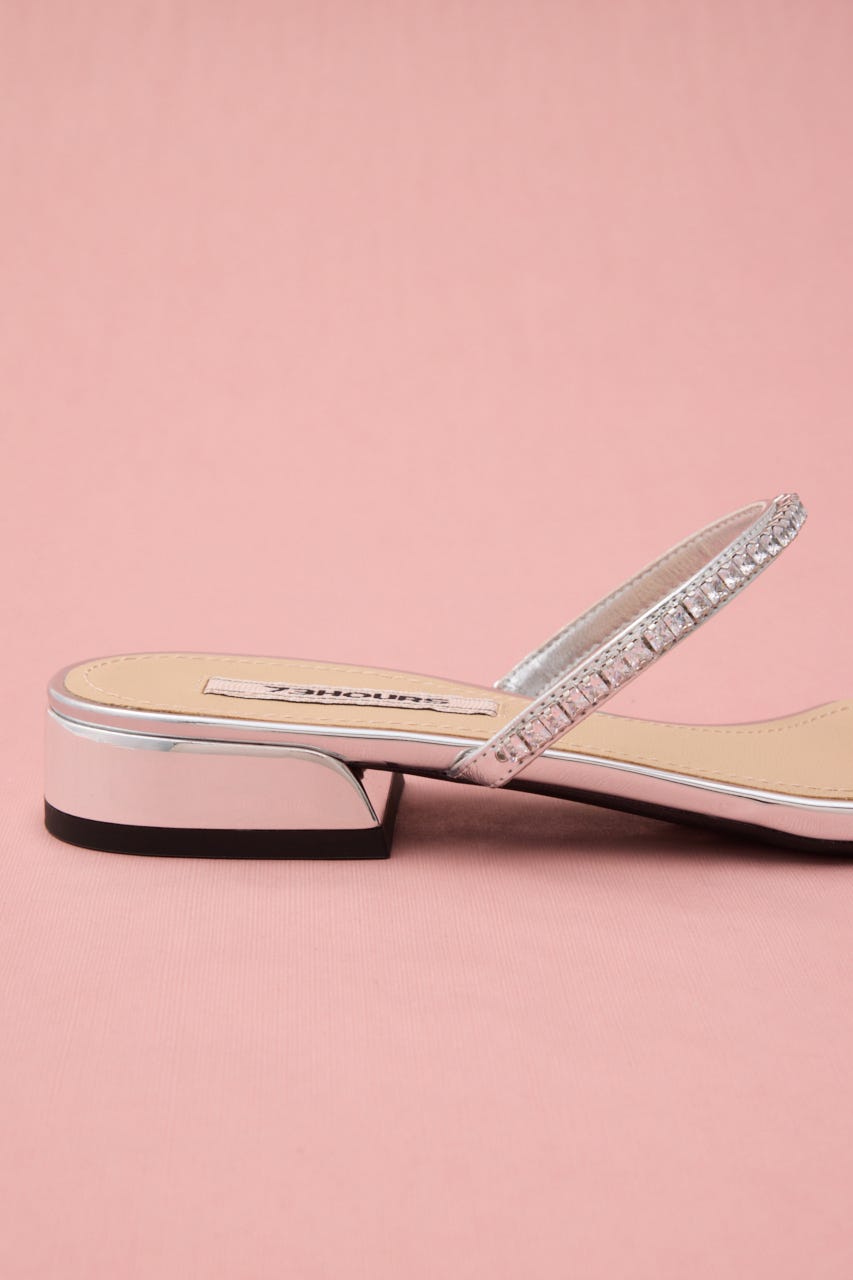 シャイニーベルトサンダル SLV 24.0cm