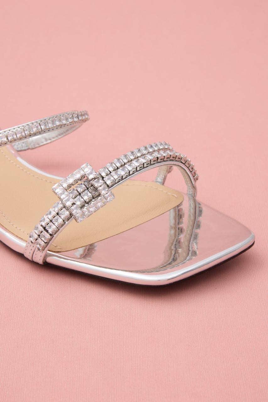 シャイニーベルトサンダル SLV 24.0cm