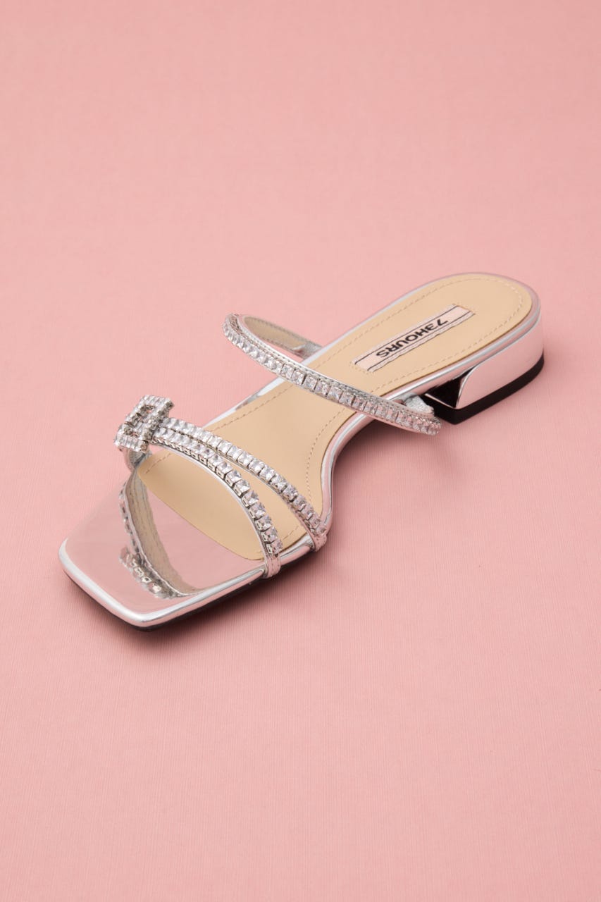 シャイニーベルトサンダル SLV 24.0cm