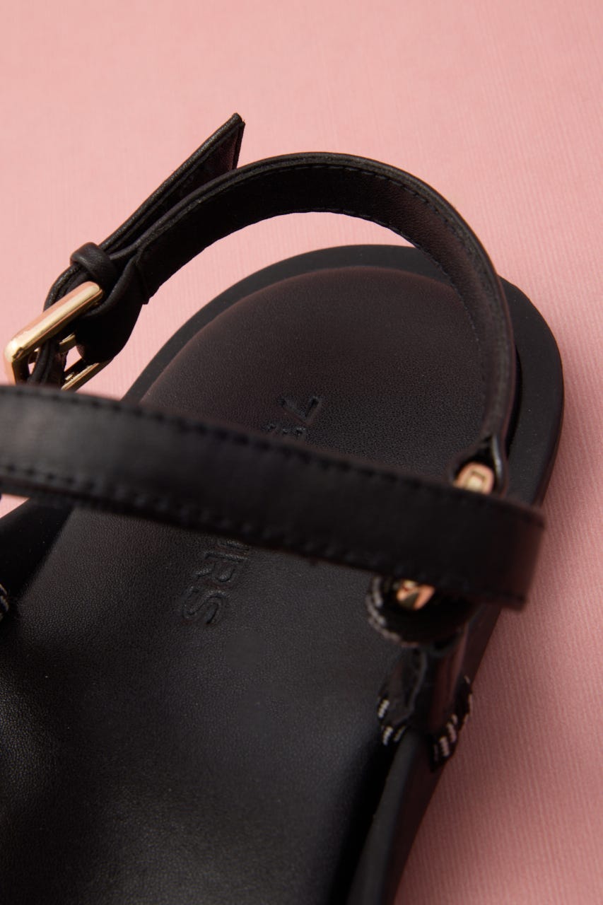 カラフリーロープサンダル 柄BLK 24.0cm