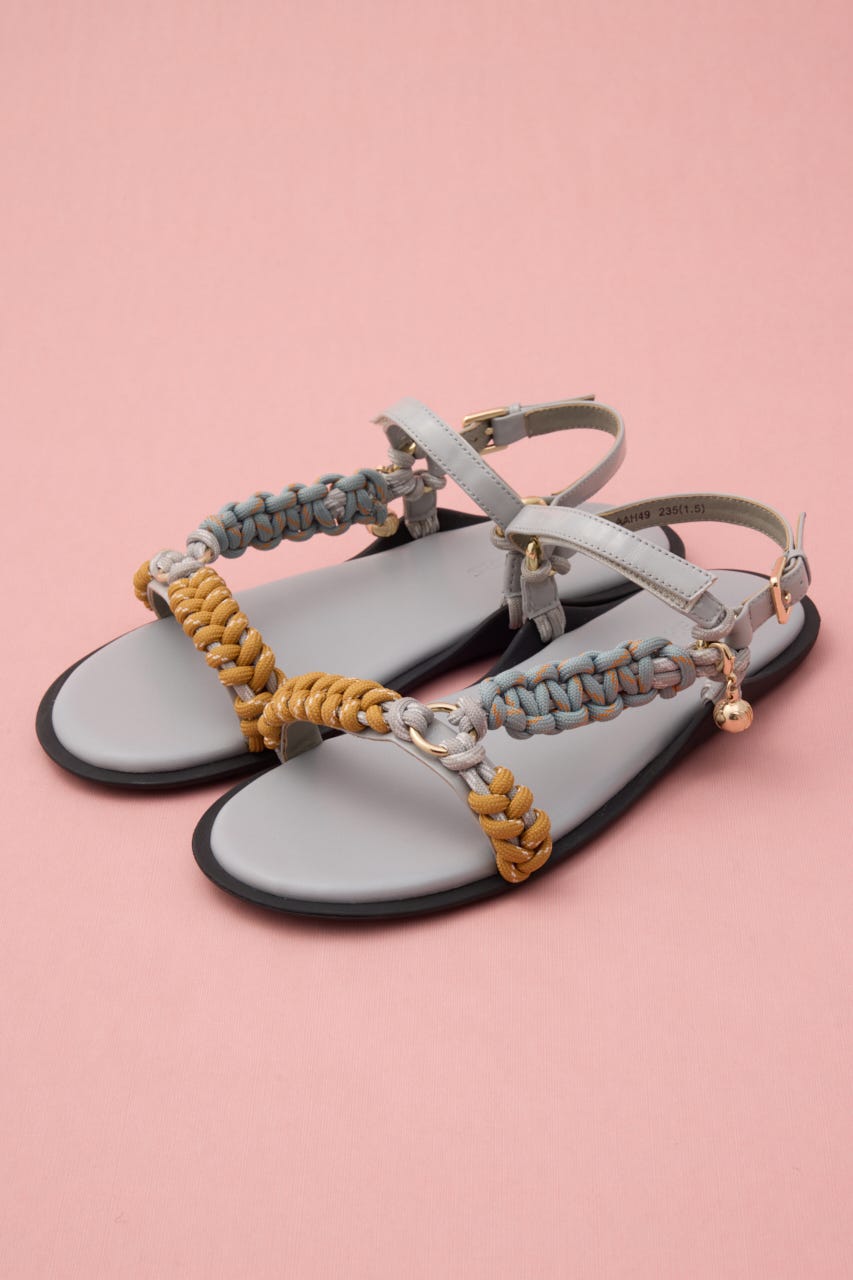 カラフリーロープサンダル 柄SAX 24.0cm