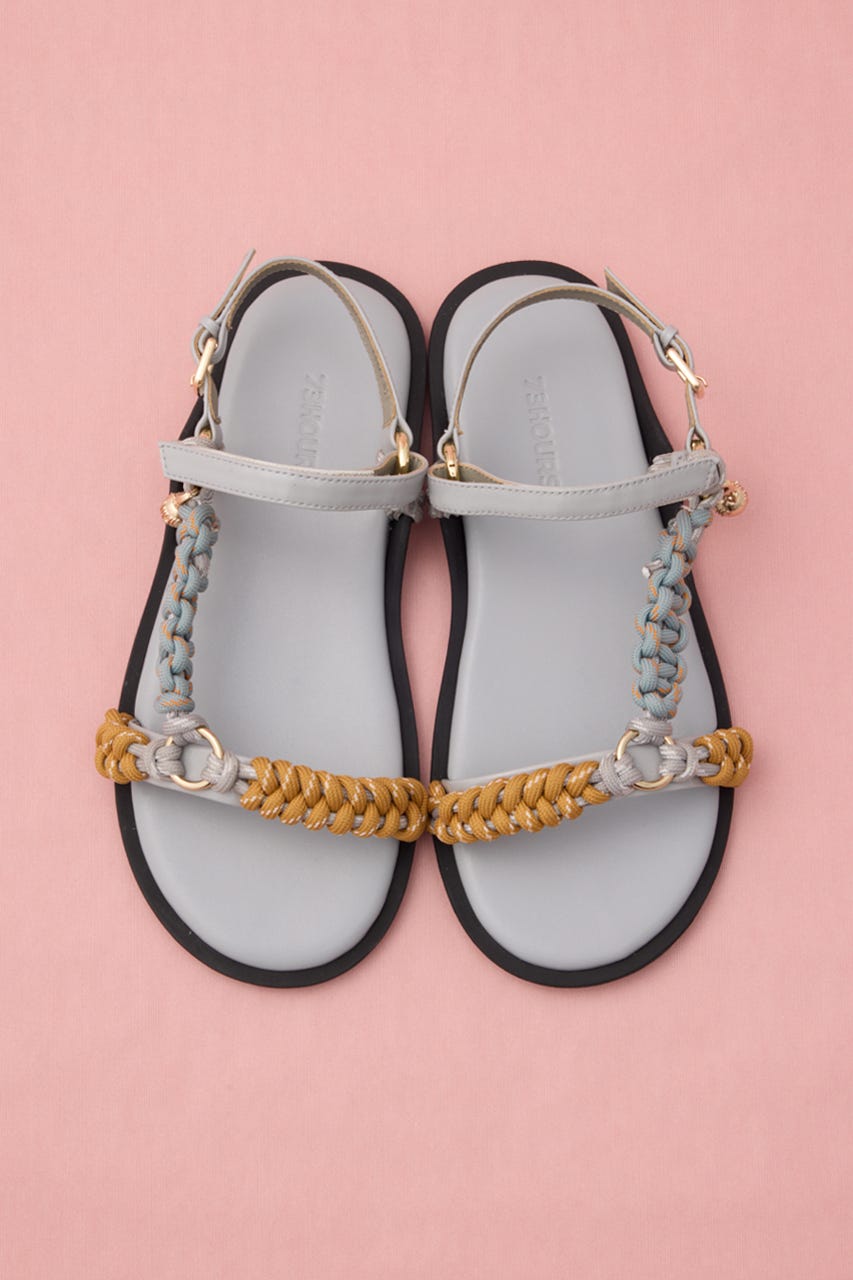 カラフリーロープサンダル 柄SAX 24.0cm