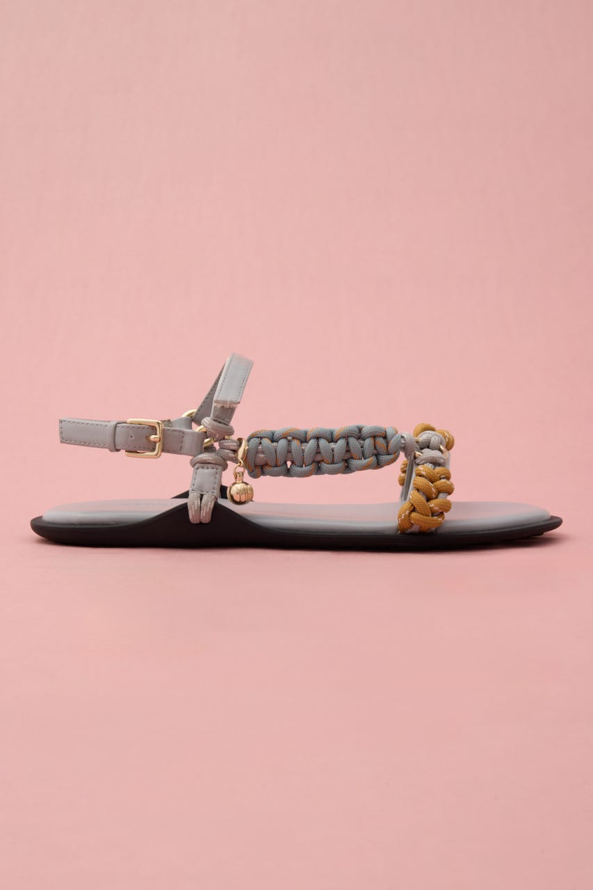 カラフリーロープサンダル 柄SAX 24.0cm