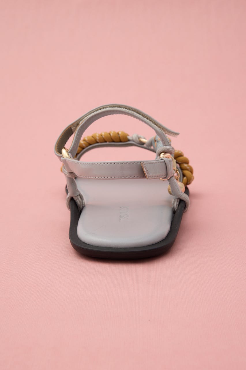 カラフリーロープサンダル 柄SAX 24.0cm