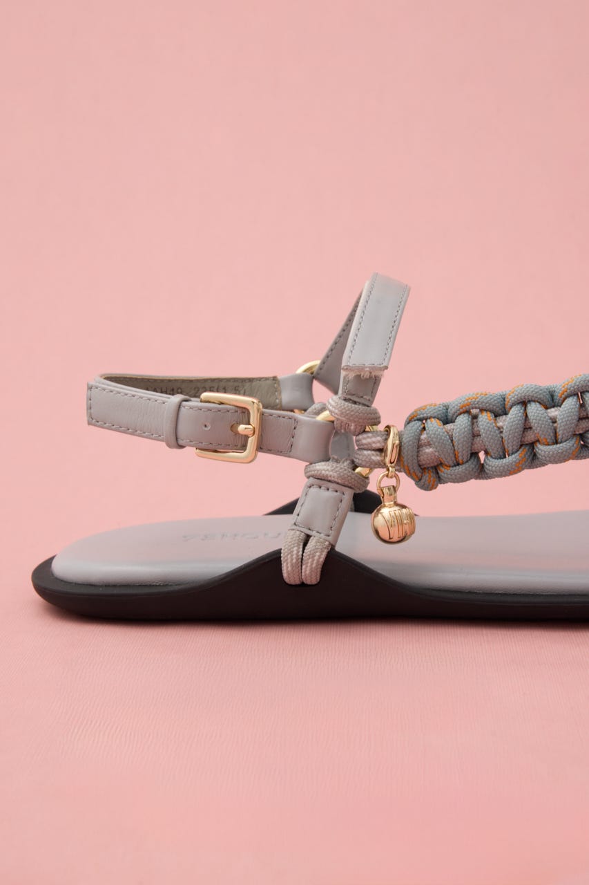 カラフリーロープサンダル 柄SAX 24.0cm