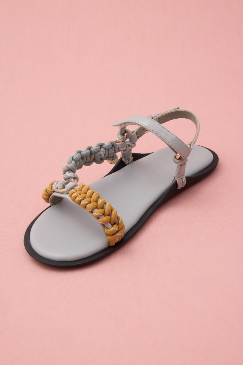 カラフリーロープサンダル 柄SAX 24.0cm