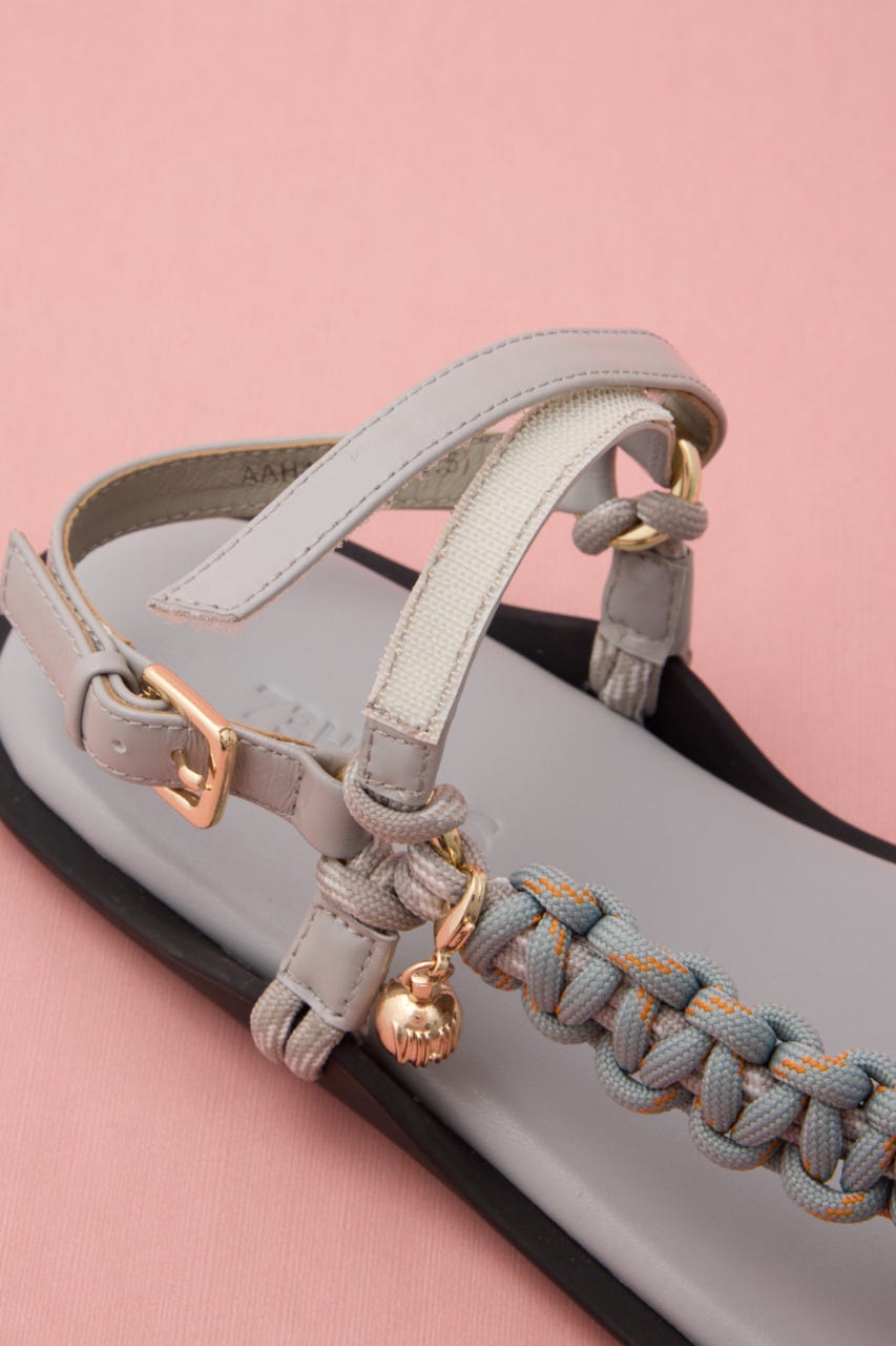 カラフリーロープサンダル 柄SAX 24.0cm