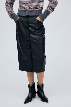 Lamb Leather Pencil Skirt