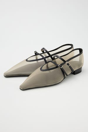 SALONDEJU Two Strap Mesh Flat