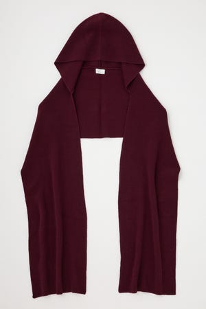 Wool Knit Hoodie Muffler