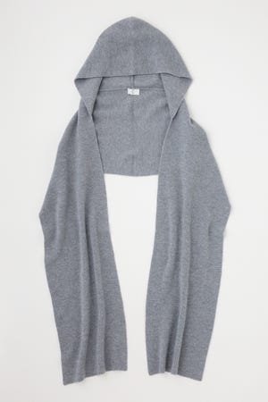Wool Knit Hoodie Muffler