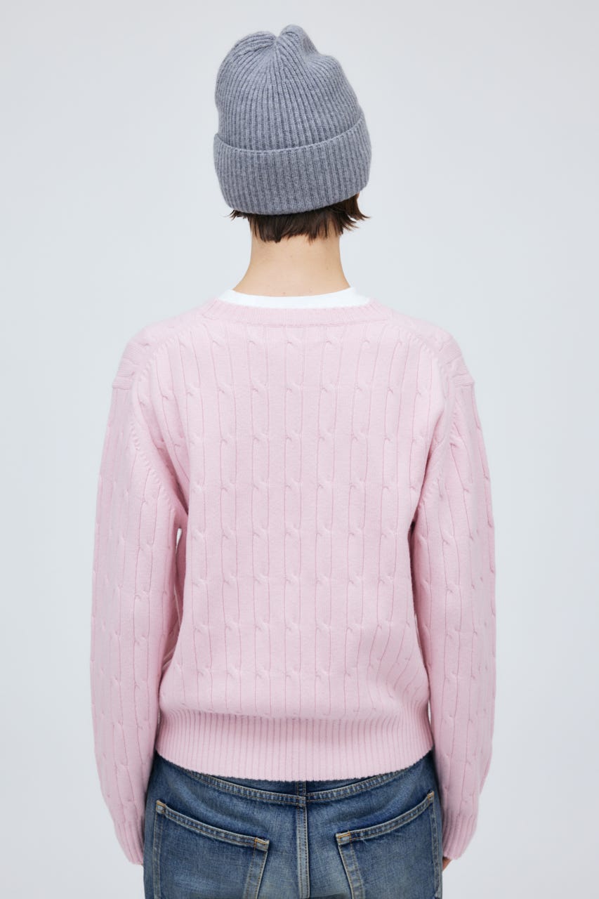 7G Cable Knit Tops L/PNK M