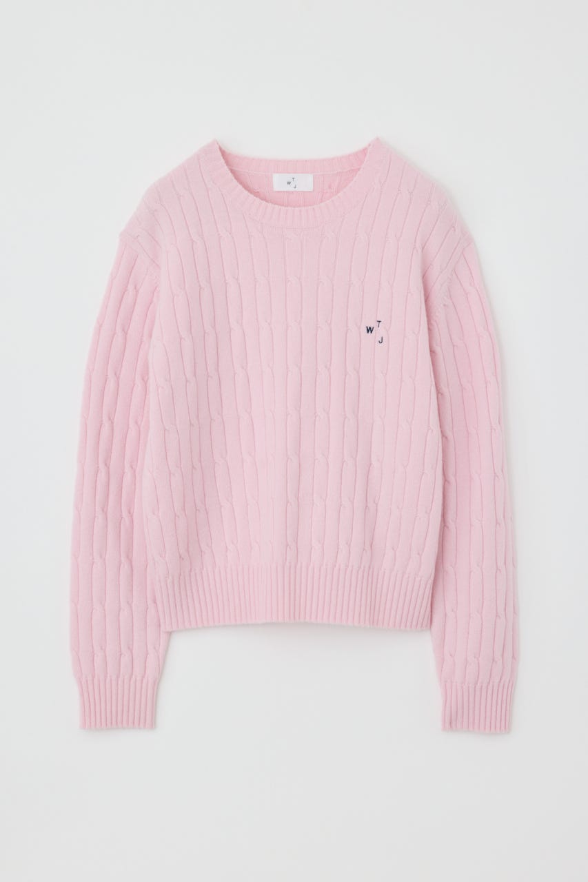 7G Cable Knit Tops L/PNK M