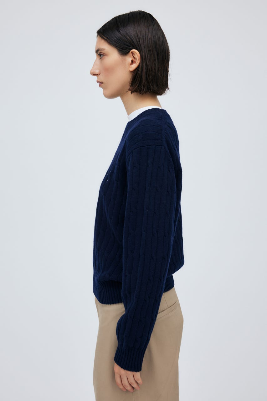 7G Cable Knit Tops NVY S