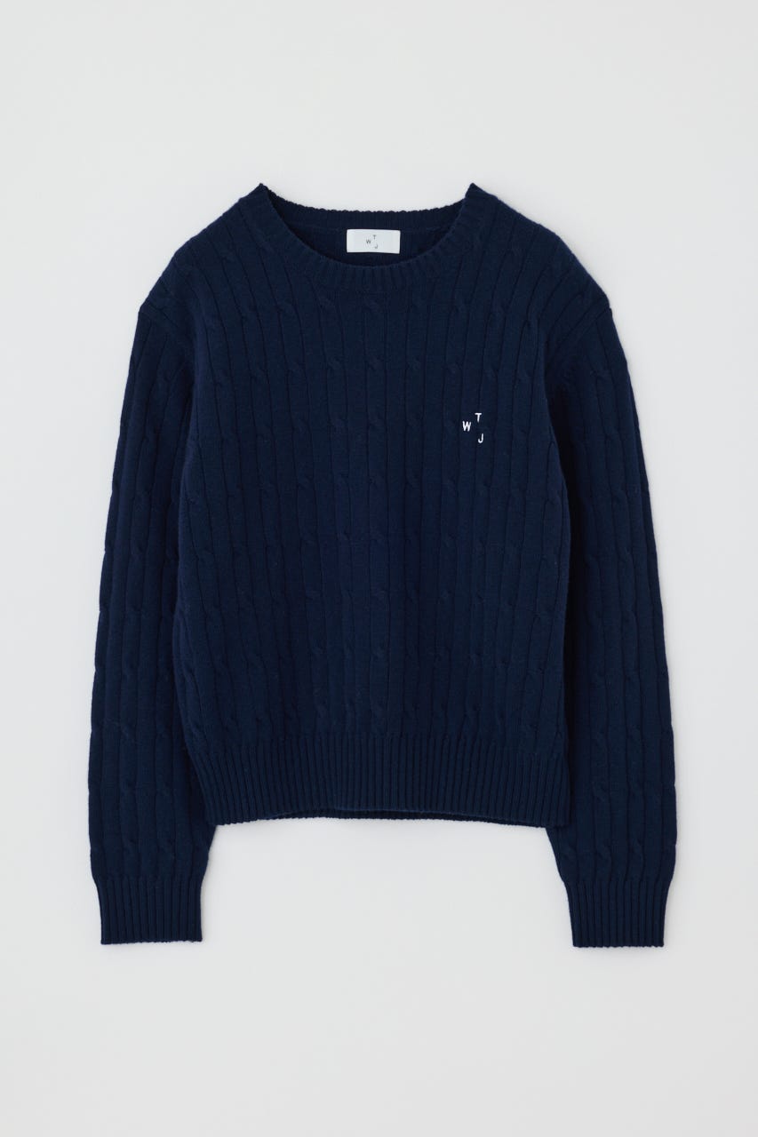 7G Cable Knit Tops NVY S