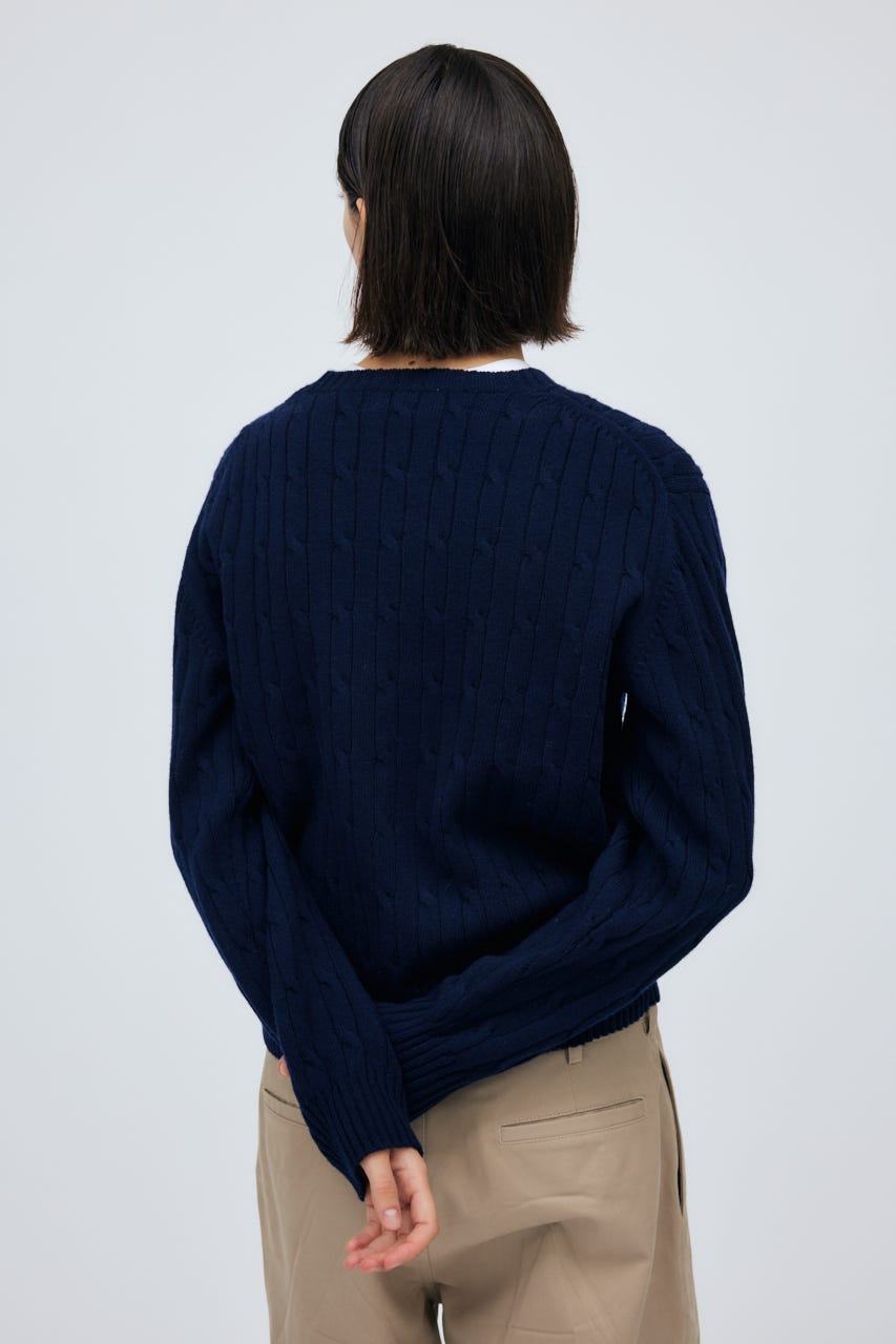 7G Cable Knit Tops NVY S