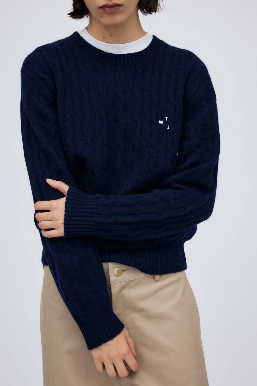 7G Cable Knit Tops NVY S