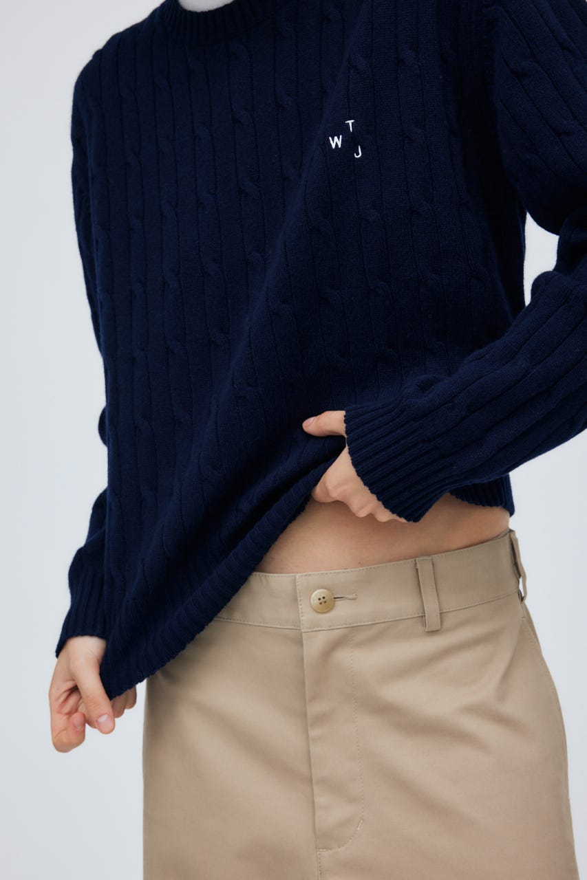 7G Cable Knit Tops NVY S