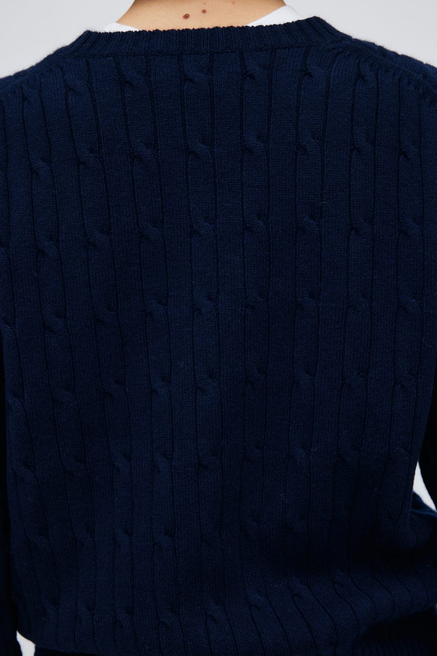 7G Cable Knit Tops NVY S