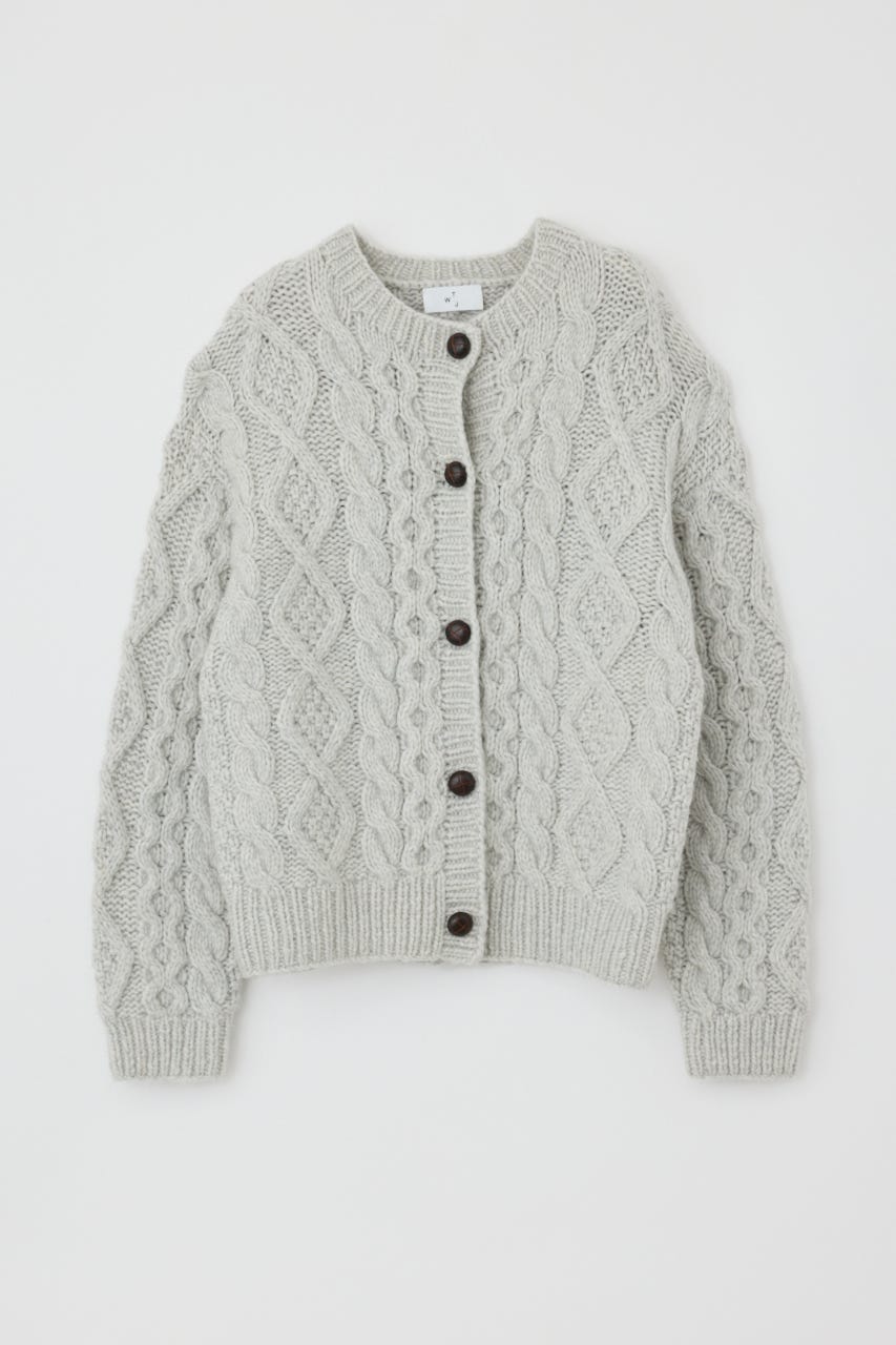 Fisherman Hand Knit Cardigan L/C.GRY M