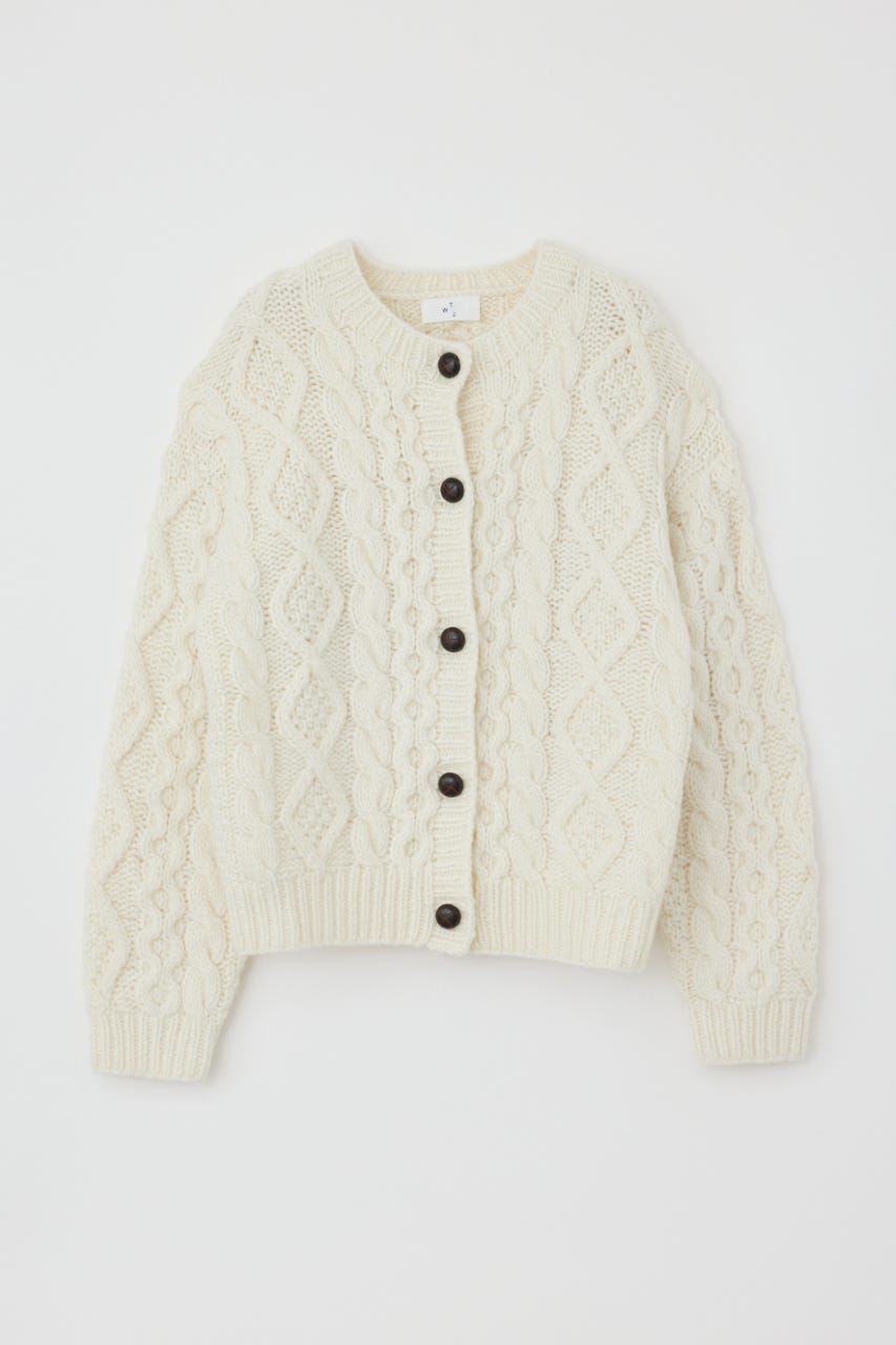 Fisherman Hand Knit Cardigan O/WHT S