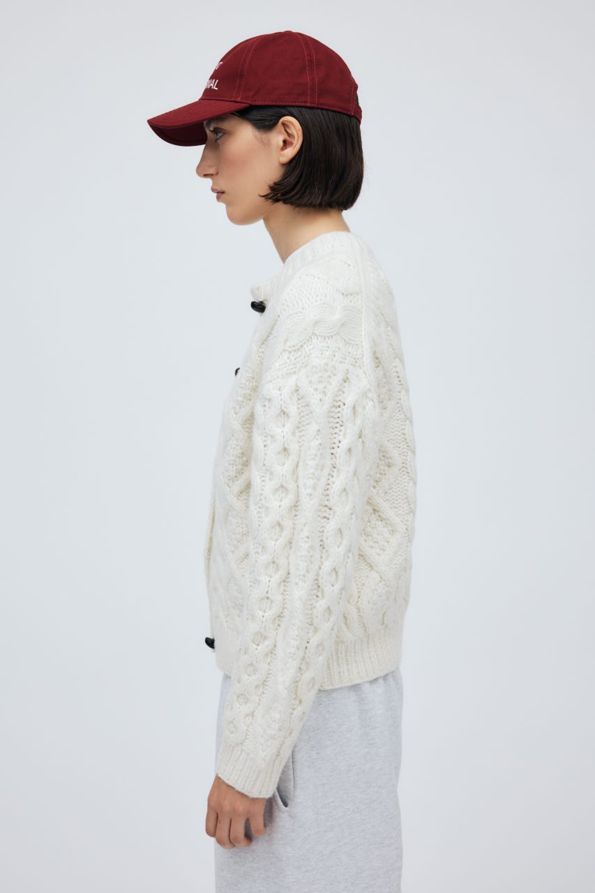 Fisherman Hand Knit Cardigan O/WHT S