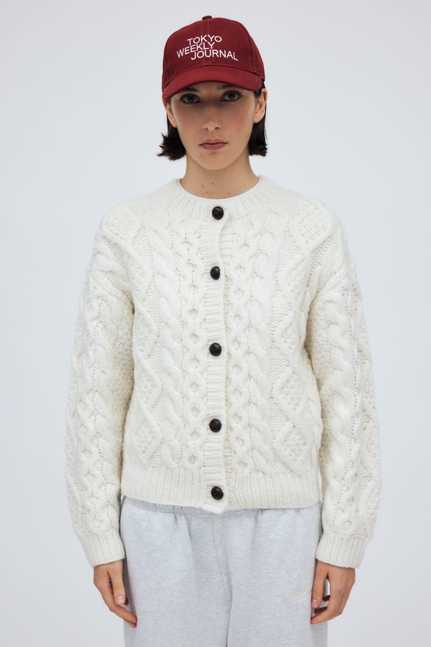 Fisherman Hand Knit Cardigan O/WHT S