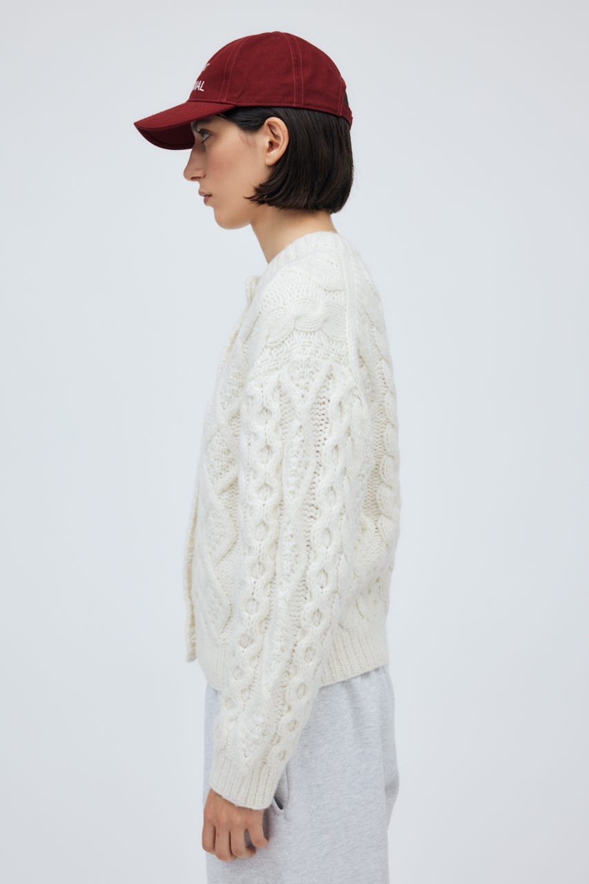 Fisherman Hand Knit Cardigan O/WHT S