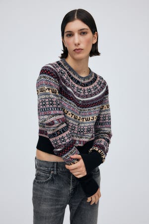 TWJ Fair Isle Knit Cardigan