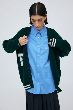 Lettered Knit Cardigan