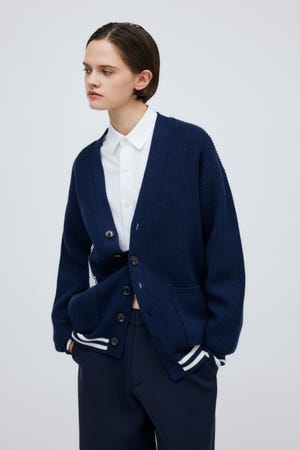 Lettered Knit Cardigan