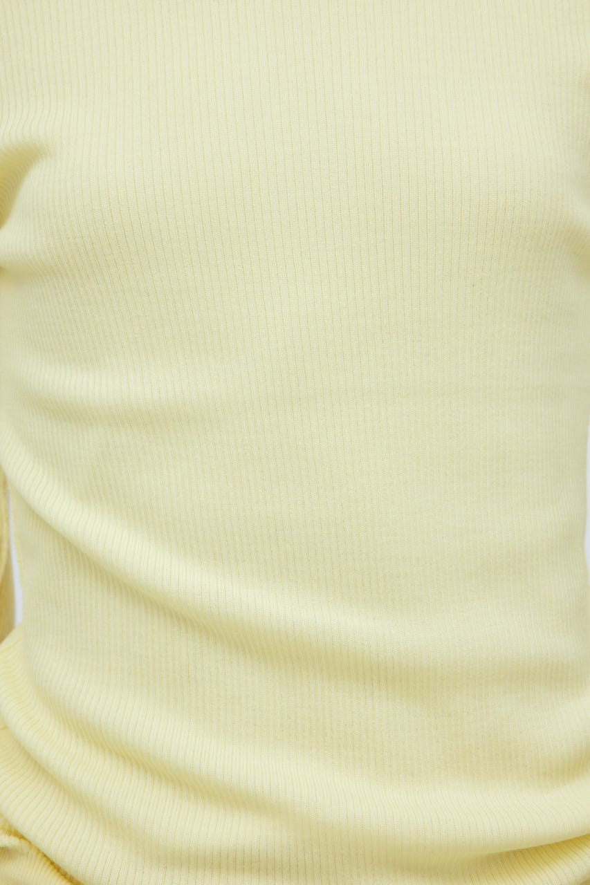 16G Sheer Rib Knit Tops L/YEL S