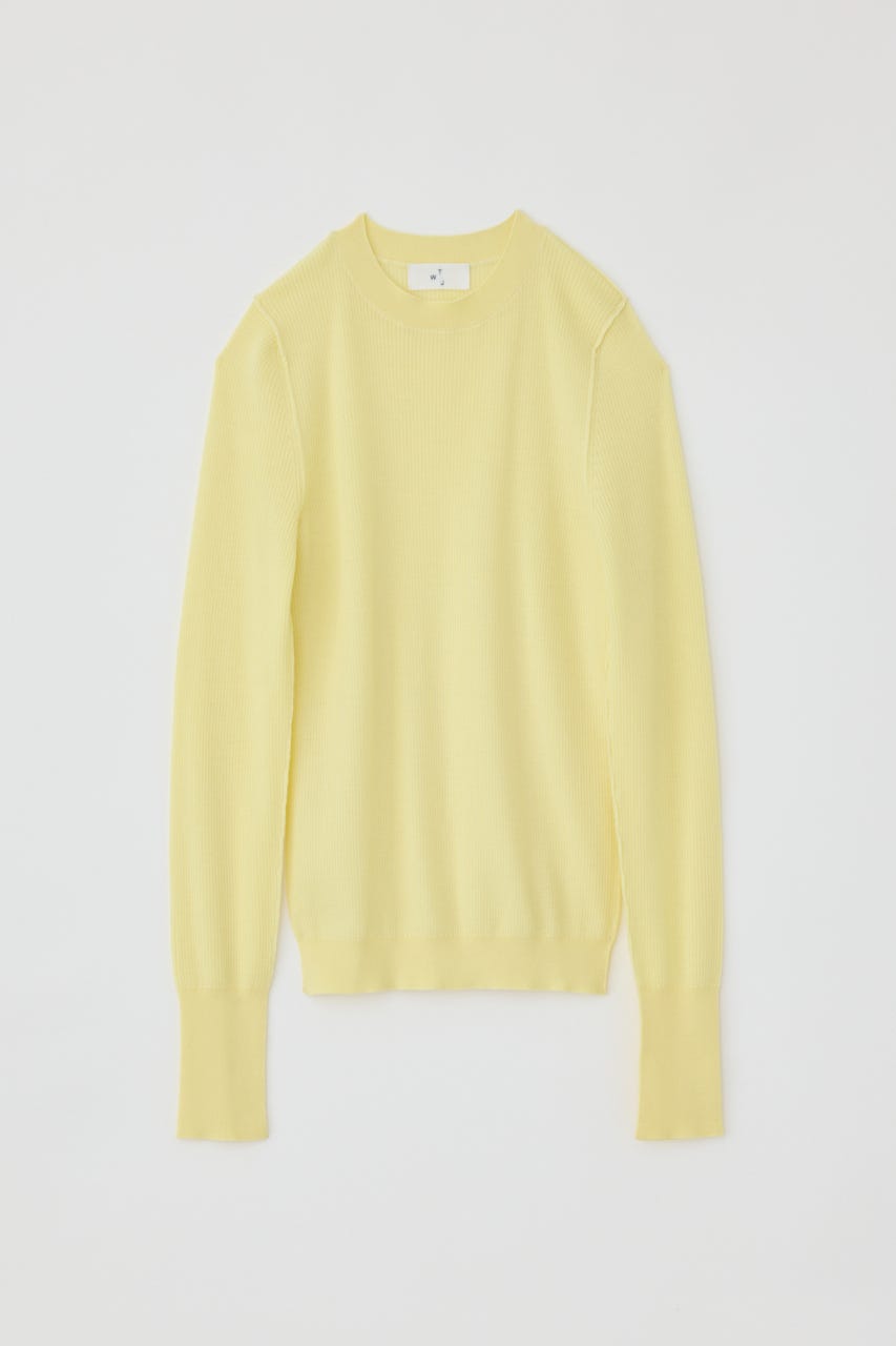 16G Sheer Rib Knit Tops L/YEL S