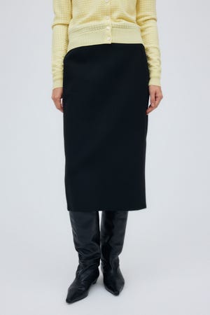 Doubleface Knit Pencil Skirt