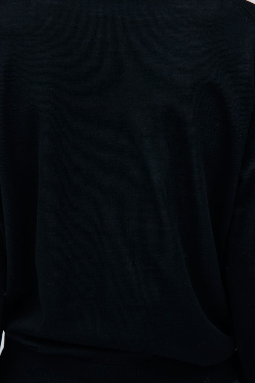 16G Long Sleeve Knit Cardigan BLK S